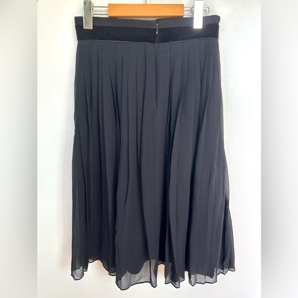 Robert Rodriguez silk  Skirt Womens 6 Black bow Pleated A Line - Picture 2 of 5